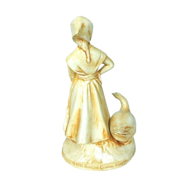 Vintage 70s Farmhouse Dutch Country Ceramic Figurines Boy & Girl with Geese - Picture 8 of 8